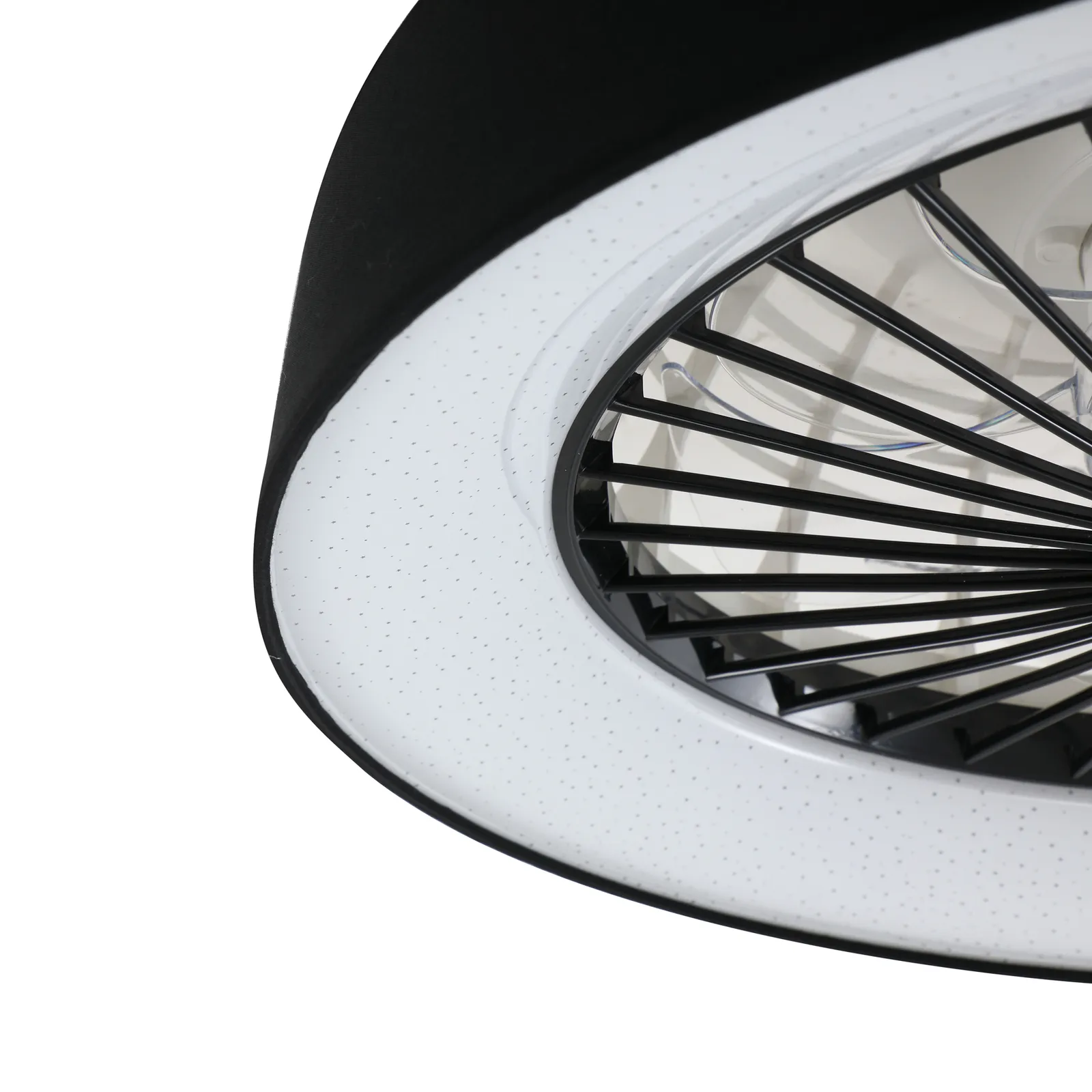 Ventilatore da soffitto Lindby LED Mace, nero, silenzioso, Ø 47 cm