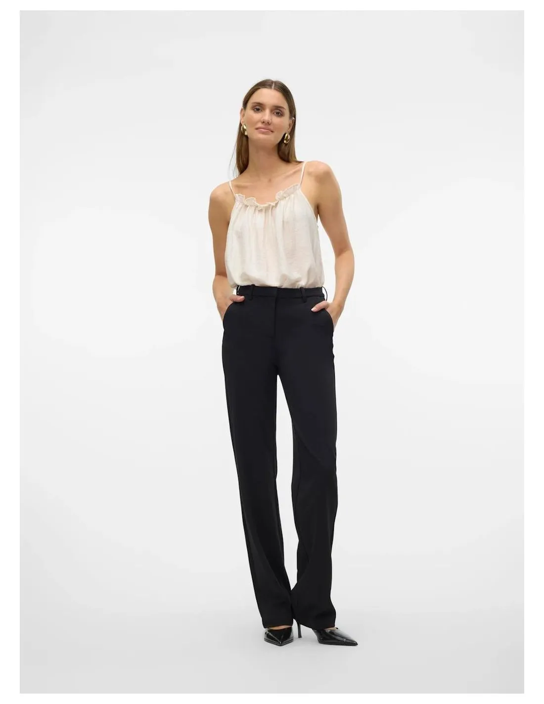 VERO MODA DONNA MAYA MW STRAIGHT SOLID PANT NOOS