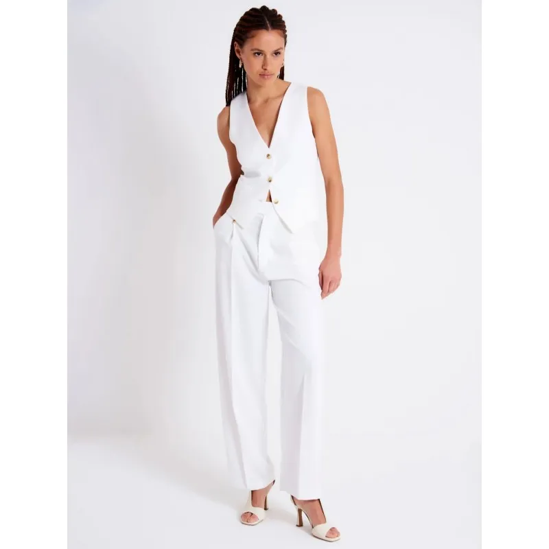 VICOLO gilet con tre bottoni BIANCO
