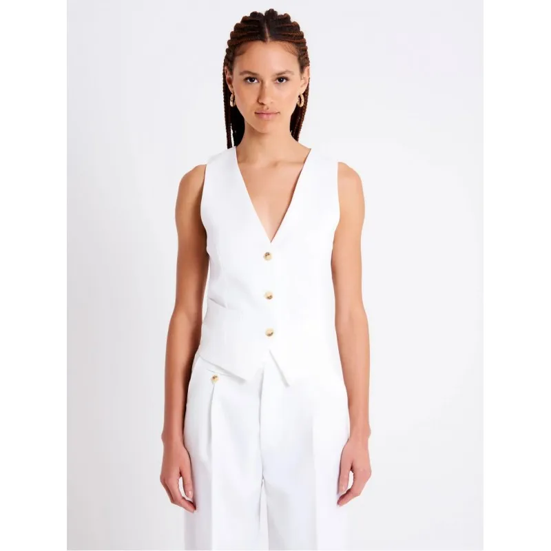 VICOLO gilet con tre bottoni BIANCO