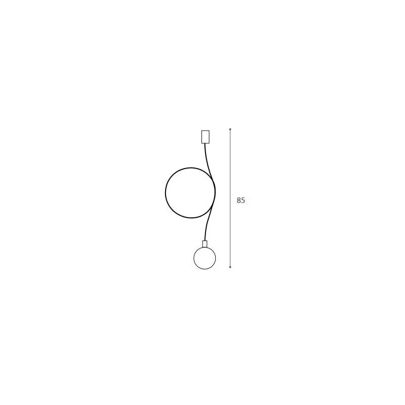 Violino C2 lampada a sospensione in tubo metallico curvato