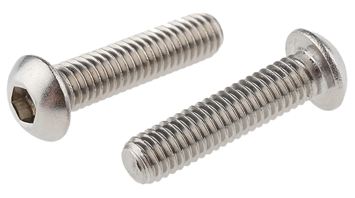 Vite a brugola con testa bombata esagonale RS PRO, M6, L. 25mm, in Acciaio inox