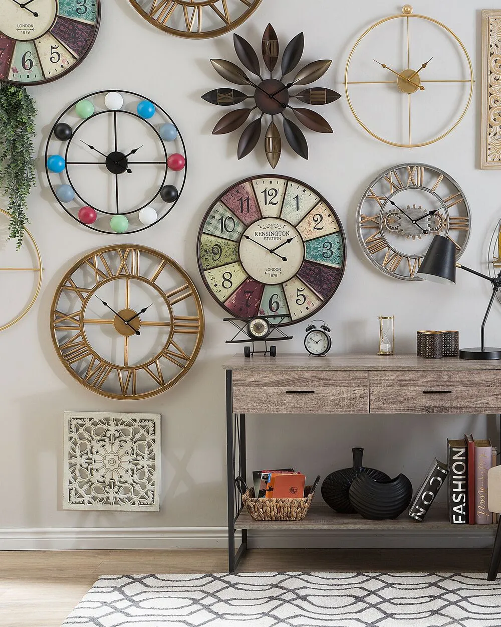 Wall Clock NOTTWIL 61 cm Metal Gold