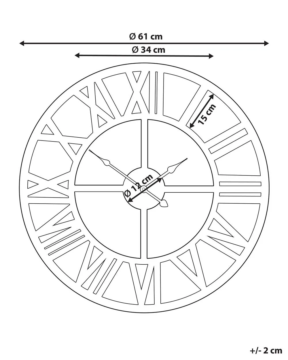 Wall Clock NOTTWIL 61 cm Metal Gold