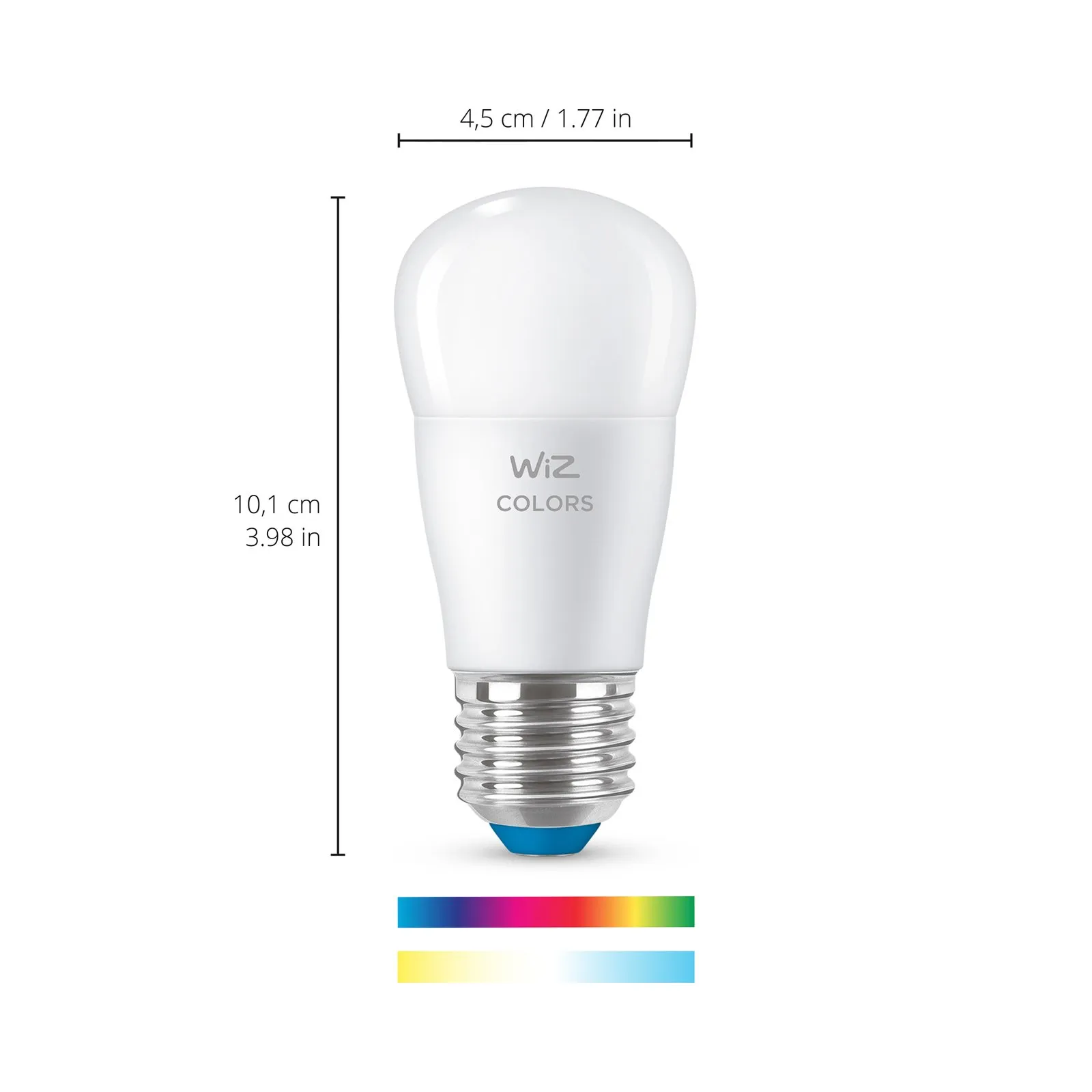 WiZ P45 Lampadina LED E27 4,9 W a goccia satinata RGBW