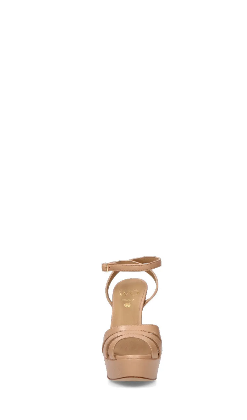 WO MILANO Sandalo donna beige in pelle