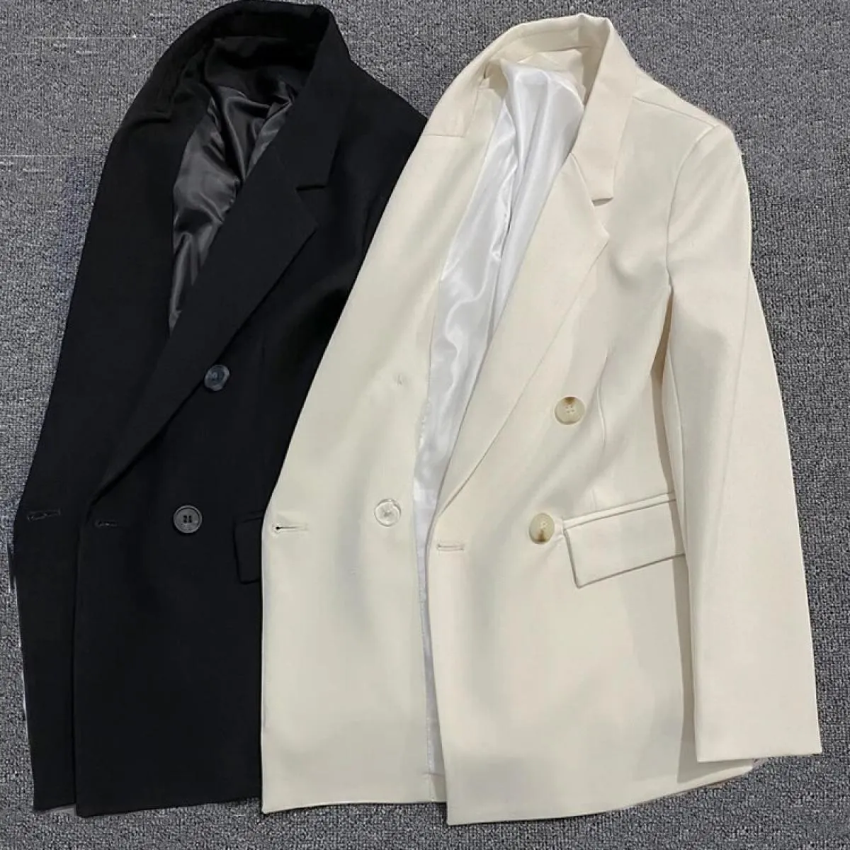 Xfpv Abito Doppio Breated Abbigliamento Donna Manica Lunga Solid Blazer Cappotto Giacca 2023 Moda Nuova Tendenza Primavera Autun