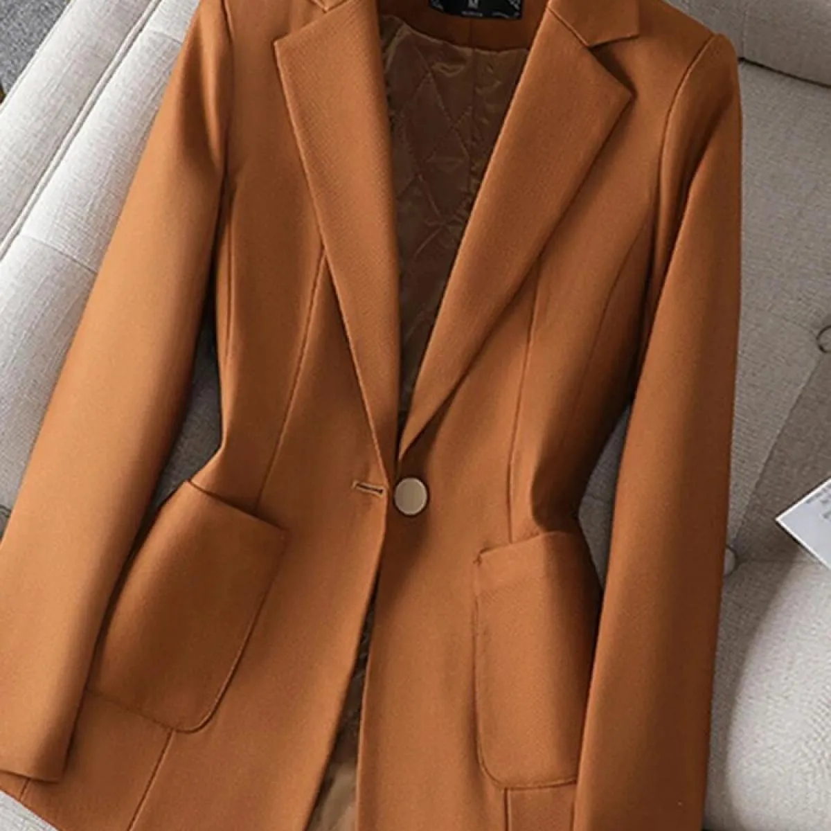 Xfpv Cappotto da donna con bottone singolo nero ispessito a maniche lunghe Blazer Temperamento Moda Nuova marea Autunno 2023 Sm8